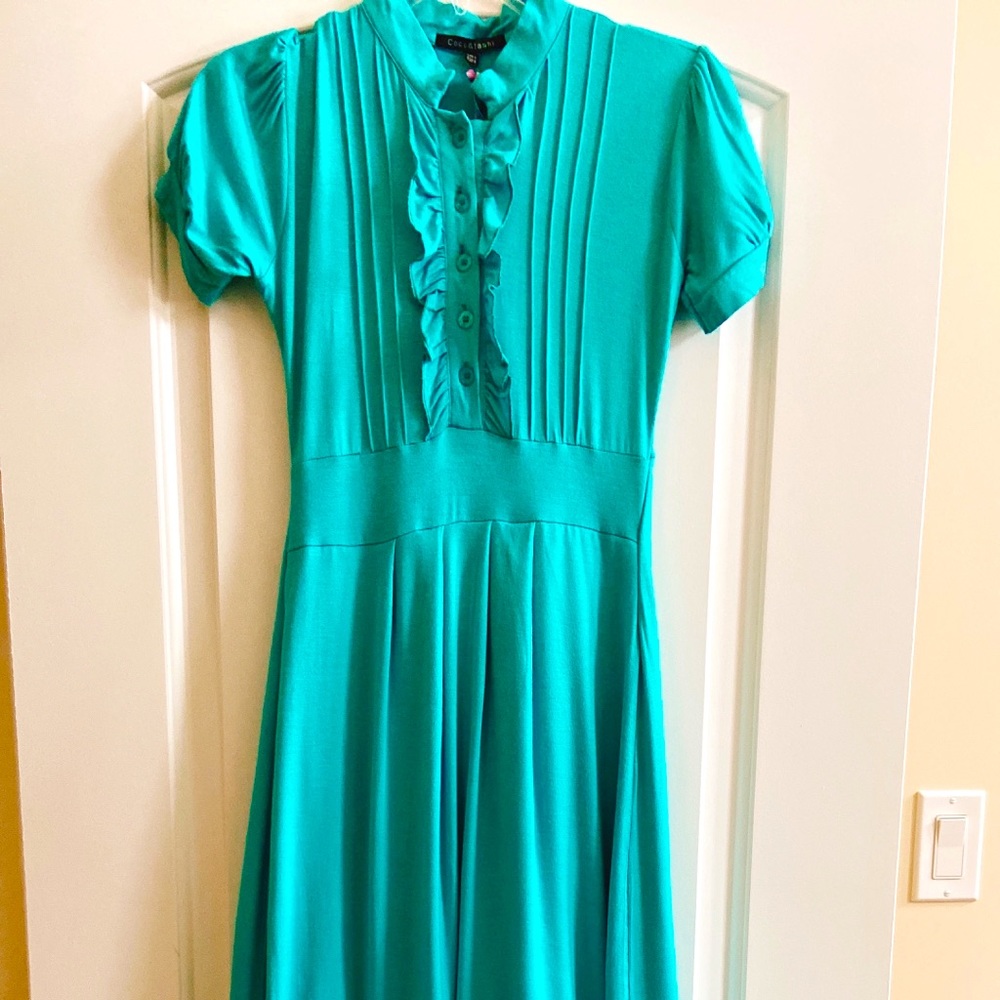 🆕 Beautiful blue green coloured dress in size EUR 5